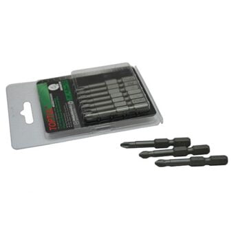 Набор бит 1/4" 50мм PH2 магнитных Anti-Slip (под шуруповерт) 10шт TOPTUL FSMA0802G
