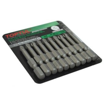 Набор бит 1/4" 50мм PH2 магнитных Anti-Slip (под шуруповерт) 10шт TOPTUL FSMA0802G Набор бит 1/4" 50мм PH2 магнитных Anti-Slip (под шуруповерт) 10шт TOPTUL FSMA0802G