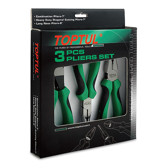 gaae0304 Набор пассатижей с бокорезами 3 ед. TOPTUL GAAE0304