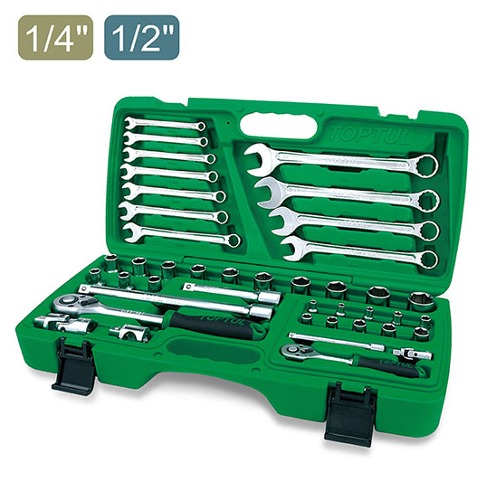 gaai4201 Набор инструмента комбинированный 1/2″ и 1/4″ 42 ед. TOPTUL GAAI4201