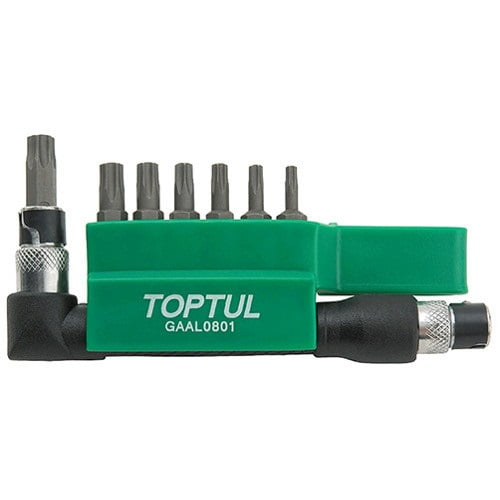 gaal0801 Набор бит 1/4″ звездочек TORX T10H-T40H и Г-образный переходник 8ед. TOPTUL GAAL0801