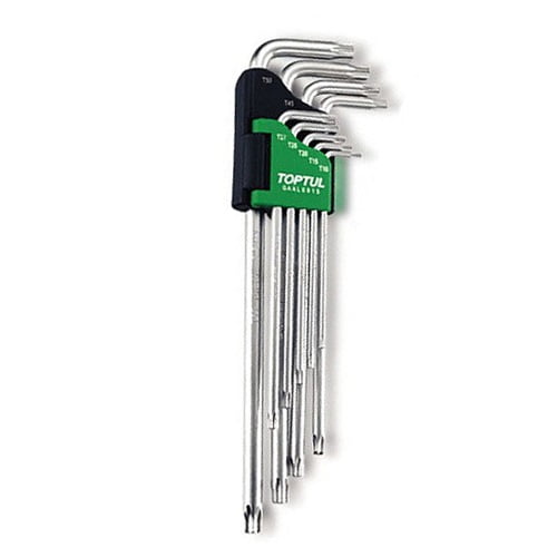 Набор Г-обр. ключей TORX T10-T50 9 ед. супердл. с отверстием TOPTUL GAAL0915 Набор Г-обр. ключей TORX T10-T50 9 ед. супердл. с отверстием TOPTUL GAAL0915