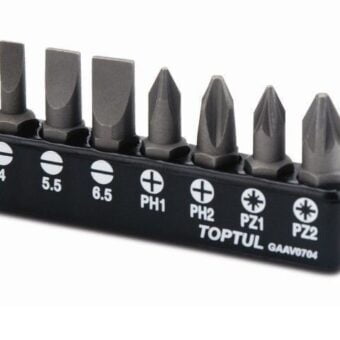 Набор бит 1/4" 7ед. (SL: 4*0.5, 5.5*1, 6.5*1.2; PH1, PH2; PZ1, PZ2) TOPTUL GAAV0704