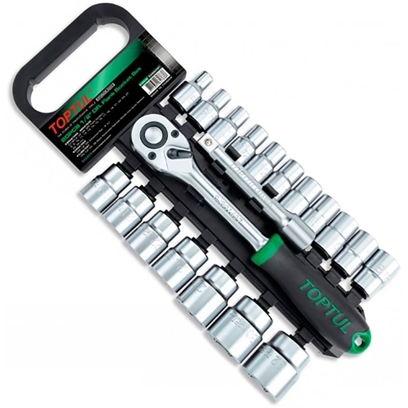 gabb2001 Набор инструмента 1/2″ 20 ед. 8-32 мм на пластиковом холдере TOPTUL GABB2001