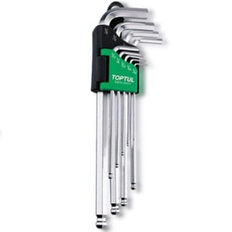 Набор дюймовых Г-образных шестигранников с шаром 1/16"-3/8" 9 ед. TOPTUL GBAL0901
