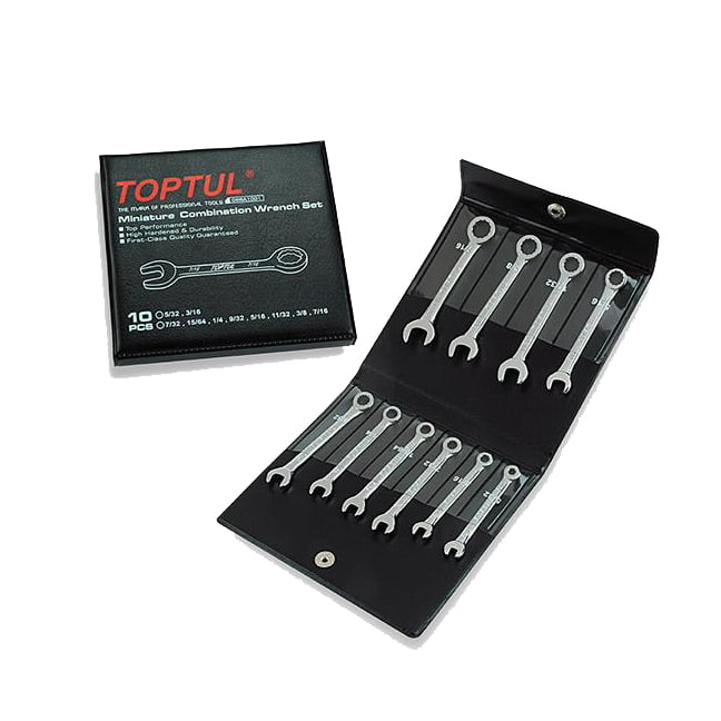 gbba1001 Набор ключей комбинированных миниатюрных 10 шт. 5/32″ – 7/16″ TOPTUL GBBA1001