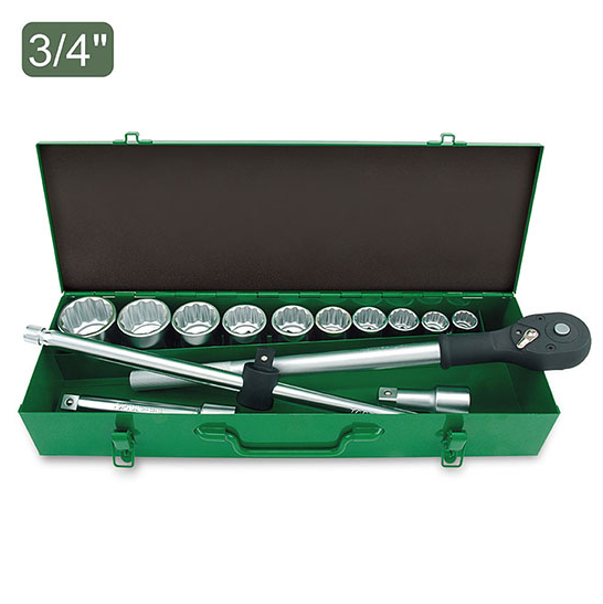gcad1406 Набор инструмента 3/4″ 14 ед. 12-гранного металлический кейс TOPTUL GCAD1406