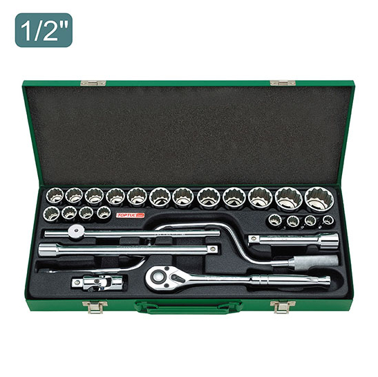 gcad2602 Набор инструмента 1/2″ 26 ед. 12-гранный TOPTUL GCAD2602