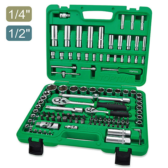 gcai108r Набор инструмента 1/4″ и 1/2″ 108 ед. 6-гранный TOPTUL GCAI108R