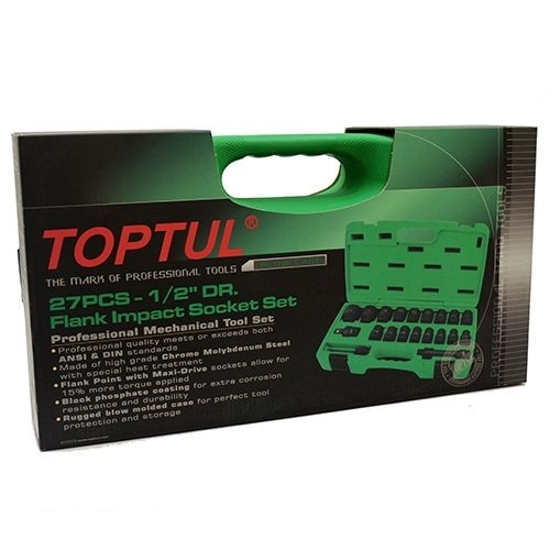 Набор головок ударных 1/2" 10-32 мм 27 ед. TOPTUL GCAI2701 Набор головок ударных 1/2" 10-32 мм 27 ед. TOPTUL GCAI2701