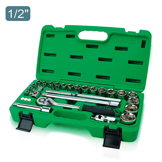 gcai2801 Набор инструмента 1/2″ 28 ед. со светящимся переходником TOPTUL GCAI2801