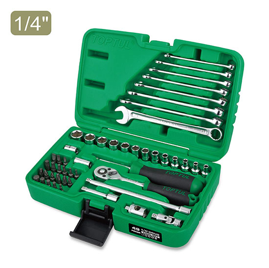 gcai4901 Набор инструмента 1/4″ с ключами 49 ед. TOPTUL GCAI4901