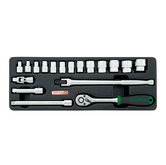 gcat1808 Набор инструмента комбинированный 3/8″ в ложементе, тип А TOPTUL GCAT1808