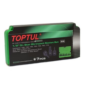 Набор головок TORX ударных 1/2" T30-T70 7 ед. TOPTUL GDAI0701 Набор головок TORX ударных 1/2" T30-T70 7 ед. TOPTUL GDAI0701
