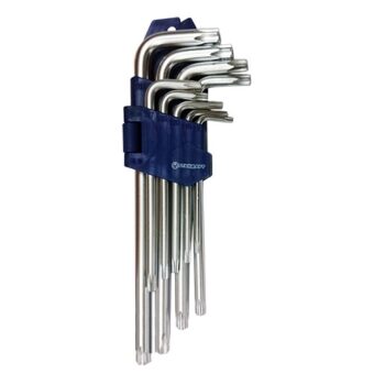 Набор ключей TORX звездочек с отверстием Г-образных длинных 9 ед. СТАНДАРТ TKS0902