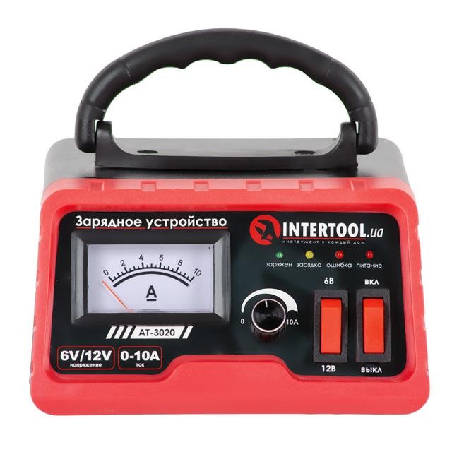 intertool-at-3020-photo-1 Зарядное устройство 6/12В, регулировка силы тока 0-10А, 230В INTERTOOL AT-3020