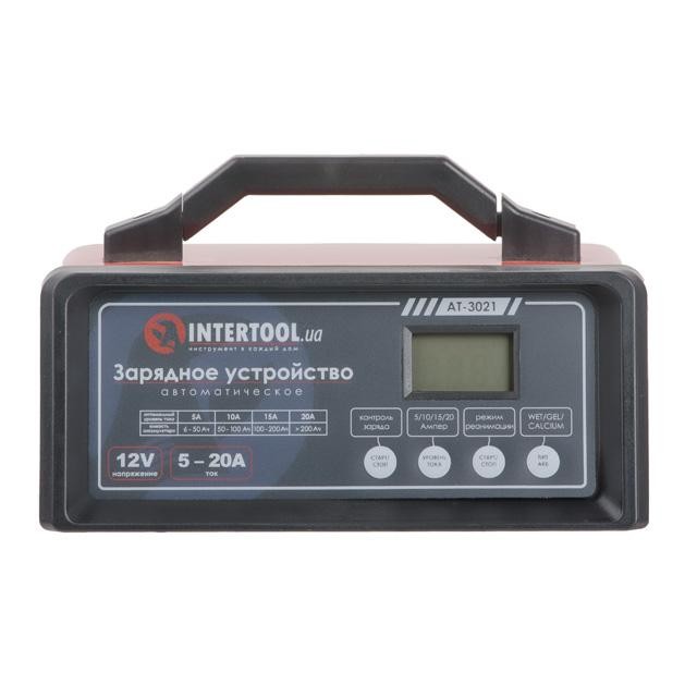 intertool-at-3021-photo-1 Зарядное устройство 12В, 5/10/15/20А, 230В, режим реанимации, десульфатации аккумулятора INTERTOOL AT-3021