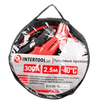 Пусковые провода 300А, 2.5м, до -40°C, чехол INTERTOOL AT-3041 Пусковые провода 300А, 2.5м, до -40°C, чехол INTERTOOL AT-3041
