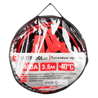 Пусковые провода 400А, 3.5м, до -40°C, чехол INTERTOOL AT-3044 Пусковые провода 400А, 3.5м, до -40°C, чехол INTERTOOL AT-3044