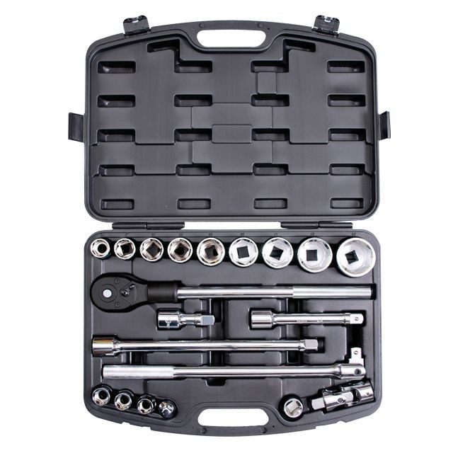 intertool-et-6023-photo-1 Профессиональный набор инструмента 3/4″, 20 ед (головки 19-50 мм) пластиковый кейс INTERTOOL ET-6023