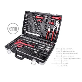 Профессиональный набор инструментов 1/4" & 1/2"; 119 ед INTERTOOL ET-7119 Профессиональный набор инструментов 1/4" & 1/2"; 119 ед INTERTOOL ET-7119
