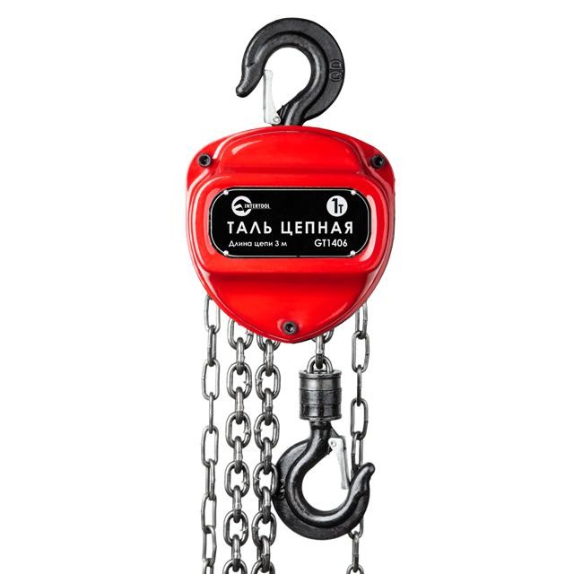 intertool-gt1406-photo-1 Таль цепная 1т, цепь 3м INTERTOOL GT1406