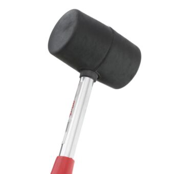 Киянка резиновая 340 г, 55 мм, черная резина, металлич. ручка INTERTOOL HT-0229