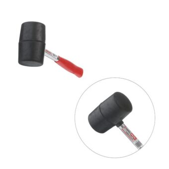 Киянка резиновая 340 г, 55 мм, черная резина, металлич. ручка INTERTOOL HT-0229