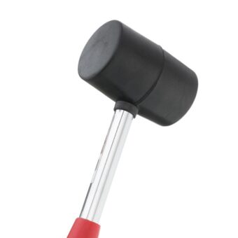 Киянка резиновая 450 г. 65 мм, черная резина, металлич. ручка INTERTOOL HT-0231