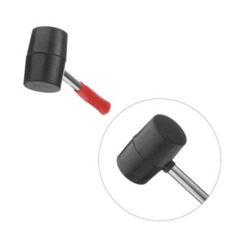 Киянка резиновая 450 г. 65 мм, черная резина, металлич. ручка INTERTOOL HT-0231