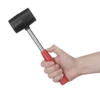 Киянка резиновая 450 г. 65 мм, черная резина, металлич. ручка INTERTOOL HT-0231