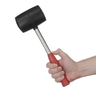 Киянка резиновая 900 г. 90 мм, черная резина, металлич. ручка INTERTOOL HT-0233