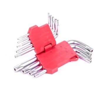Набор Г-образных ключей TORX с отверстием 9 шт., Т10-Т50, Cr-V INTERTOOL HT-0604