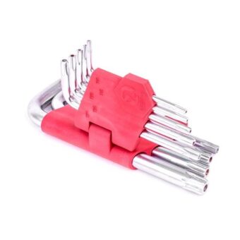 Набор Г-образных ключей TORX с отверстием 9 шт., Т10-Т50, Cr-V INTERTOOL HT-0604