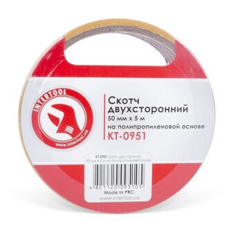 Скотч двухсторонний ширина 50 мм на полипропиленовой основе INTERTOOL Скотч двухсторонний ширина 50 мм на полипропиленовой основе INTERTOOL