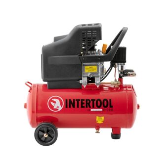 Компрессор 24 л, 1.5 кВт, 220 В, 8 атм, 206 л/мин INTERTOOL PT-0009