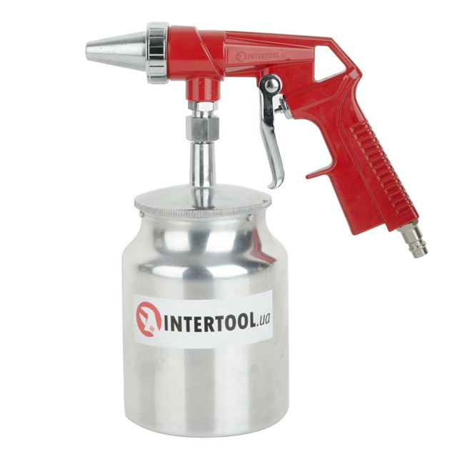 intertool-pt-0707-photo-1 Пистолет пескоструйный пневматический с металлическим бачком INTERTOOL PT-0707