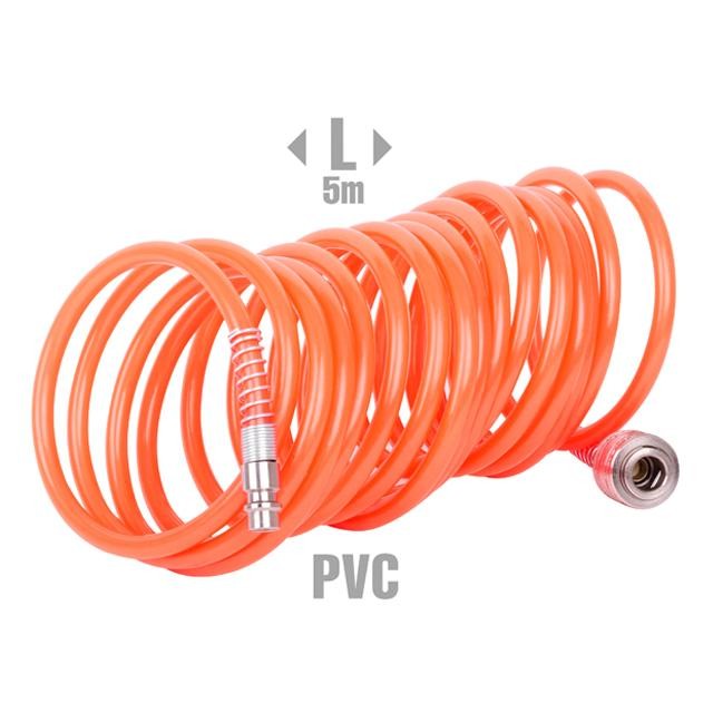 Набор покрасочный пневматический 5 ед., шланг спиральный PVC INTERTOOL PT-1501 Набор покрасочный пневматический 5 ед., шланг спиральный PVC INTERTOOL PT-1501