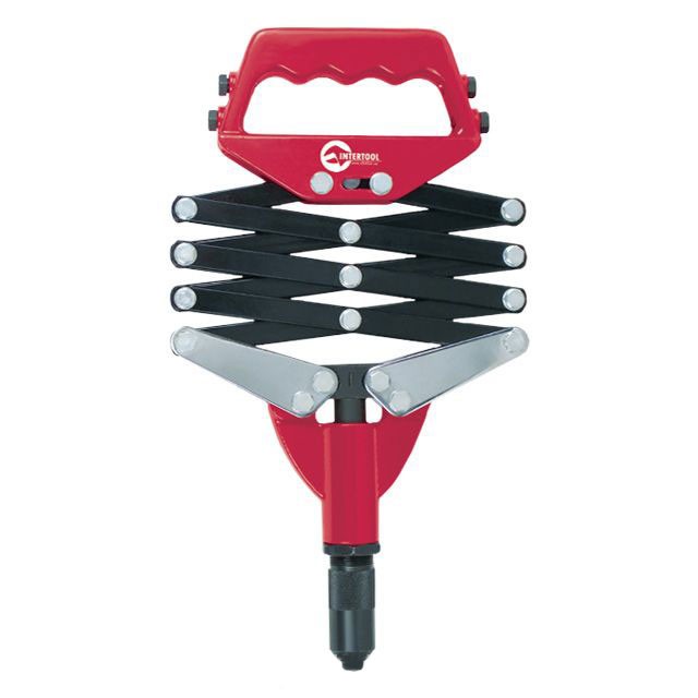 intertool-rt-0007-photo-1 Заклепочник со складным рычажным механизмом, диаметр заклепки 2,8; 3,2; 4; 4,8 мм INTERTOOL RT-0007