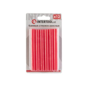 Комплект красных клеевых стержней диаметр 11.2мм, 12шт. INTERTOOL Комплект красных клеевых стержней диаметр 11.2мм, 12шт. INTERTOOL