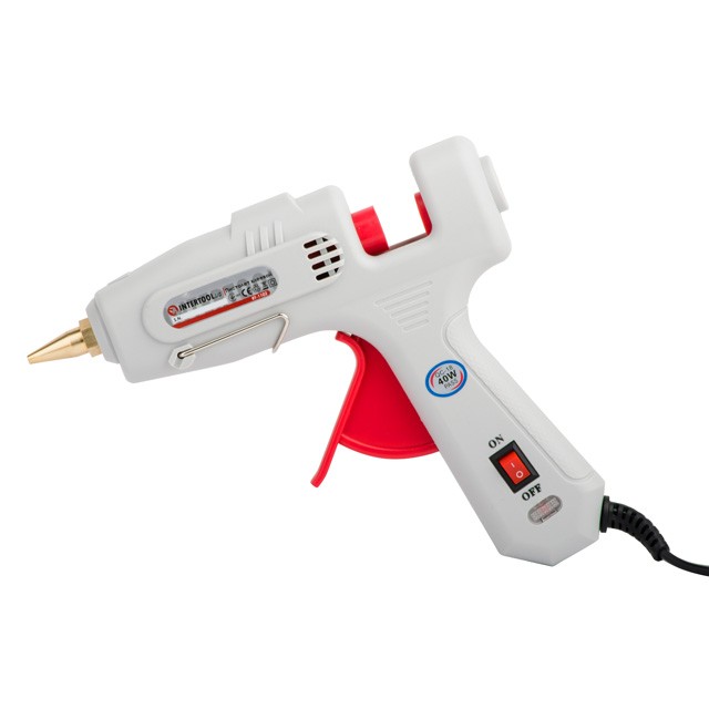 intertool-rt-1102-photo-1 Пистолет клеевой 40 (120) Вт, 230 В, 195-210°C под стержни 10.8-11.5 мм, 10-16.5 г/мин., выключатель INTERTOOL RT-1102