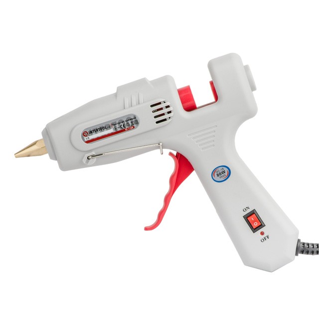 intertool-rt-1104-photo-1 Пистолет клеевой 80 (245) Вт, 230 В, 215-230°C под стержни 10.8-11.5 мм, 13-30 г/мин., выключатель INTERTOOL RT-1104