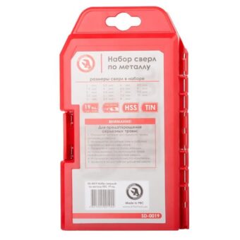 Набор сверл по металлу HSS 19 шт INTERTOOL SD-0019