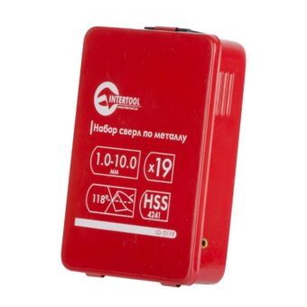 Набор сверл по металлу HSS 19 шт (1.0-10.0) INTERTOOL SD-0119 Набор сверл по металлу HSS 19 шт (1.0-10.0) INTERTOOL SD-0119