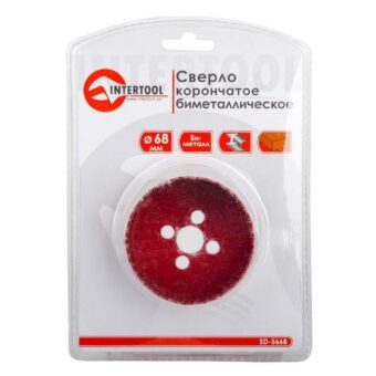 Коронка по металлу биметаллическая 68 мм INTERTOOL SD-5668 Коронка по металлу биметаллическая 68 мм INTERTOOL SD-5668