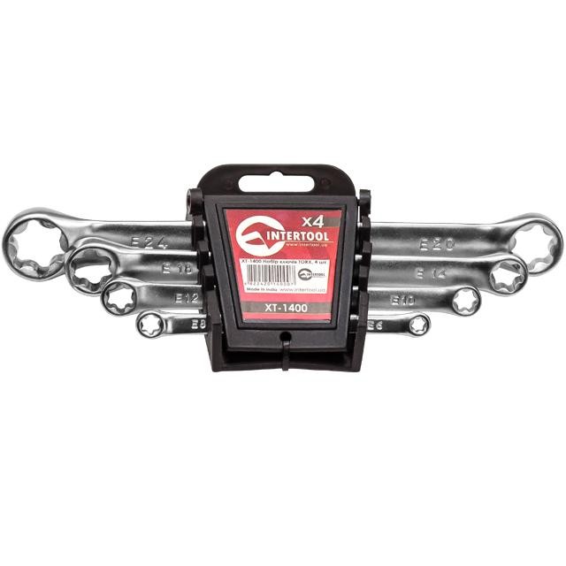 intertool-xt-1400-photo-1 Набор накидных ключей TORX 4 шт. Т6-Т24 мм INTERTOOL XT-1400