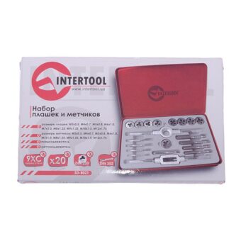 Набор метчиков и плашек 20 ед INTERTOOL SD-8021