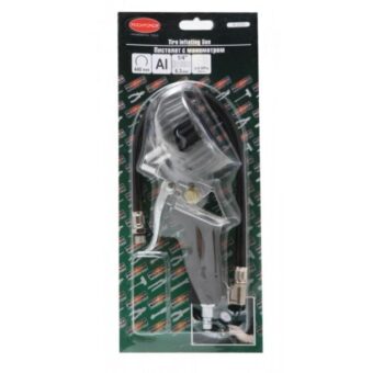 Пистолет для подкачки шин с манометром(0-16bar), в блистере ROCKFORCE RF-2370