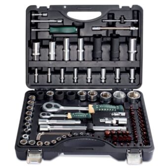 Набор инструментов 94+6 предметов 1/4",1/2"(6гр.)+(головка-бита1/4":T40;биты 5/16":М5,6,8,10,12,14;головка 1/2"8мм;ключиГ-обр.:4,5,6мм,T20H,T25H) ROCKFORCE RF-4941-5 PREMIUM