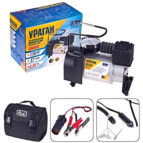 Компрессор автомобильный "Ураган" КА-У12030 150psi/14Amp/37л/прикур.+ переходник Компрессор автомобильный "Ураган" КА-У12030 150psi/14Amp/37л/прикур.+ переходник